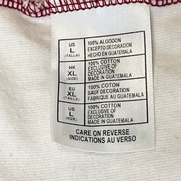 Disney Mickey Mouse Christmas Long Sleeve T-Shirt Women’s XL | Cream Red Holiday - Picture 5 of 11